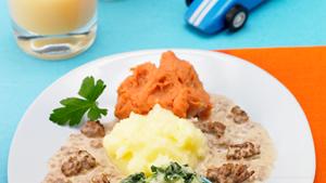 Rezept Püreeampel mit Faschierter Sauce